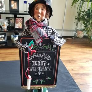 2018 Byers Choice Christmas Caroler w/ Chalkboard